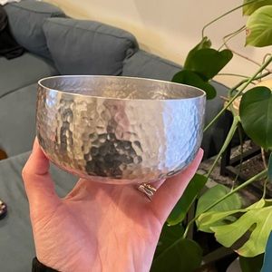 Silver hammered bowl